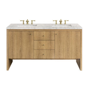 Hudson 60" Double Vanity, Light Natural Oak