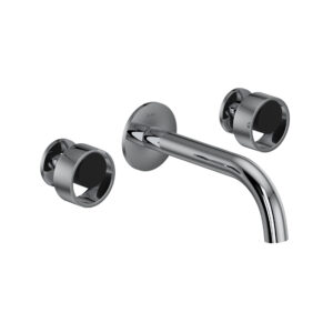 ROHL Eclissi™ Wall Mount Lavatory Faucet Trim With C-Spout In Polished Chrome/Matte Black