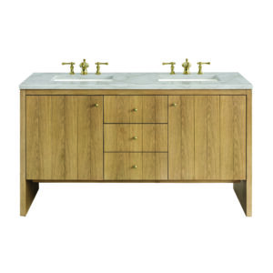Hudson 60" Double Vanity, Light Natural Oak
