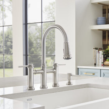 Blanco Empressa Pull-Down Dual-Spray Bridge Faucet 1.5 GPM - PVD Steel - Image 5
