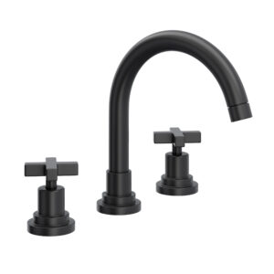 ROHL Lombardia® Widespread Lavatory Faucet With C-Spout In Matte Black