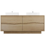 Vander 72" Ventura Four-Drawer Double Bath Vanity With Integrated Countertop In American White Oak