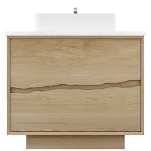 Vander 30″ Ventura Two-Drawer Single Bath Vanity In American White Oak