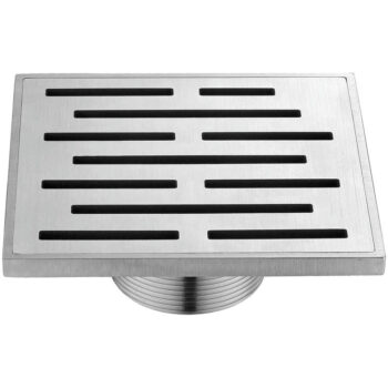 Dawn® Amazon River Series - Square Shower Drain 5"L (Threaded) In Polished satin