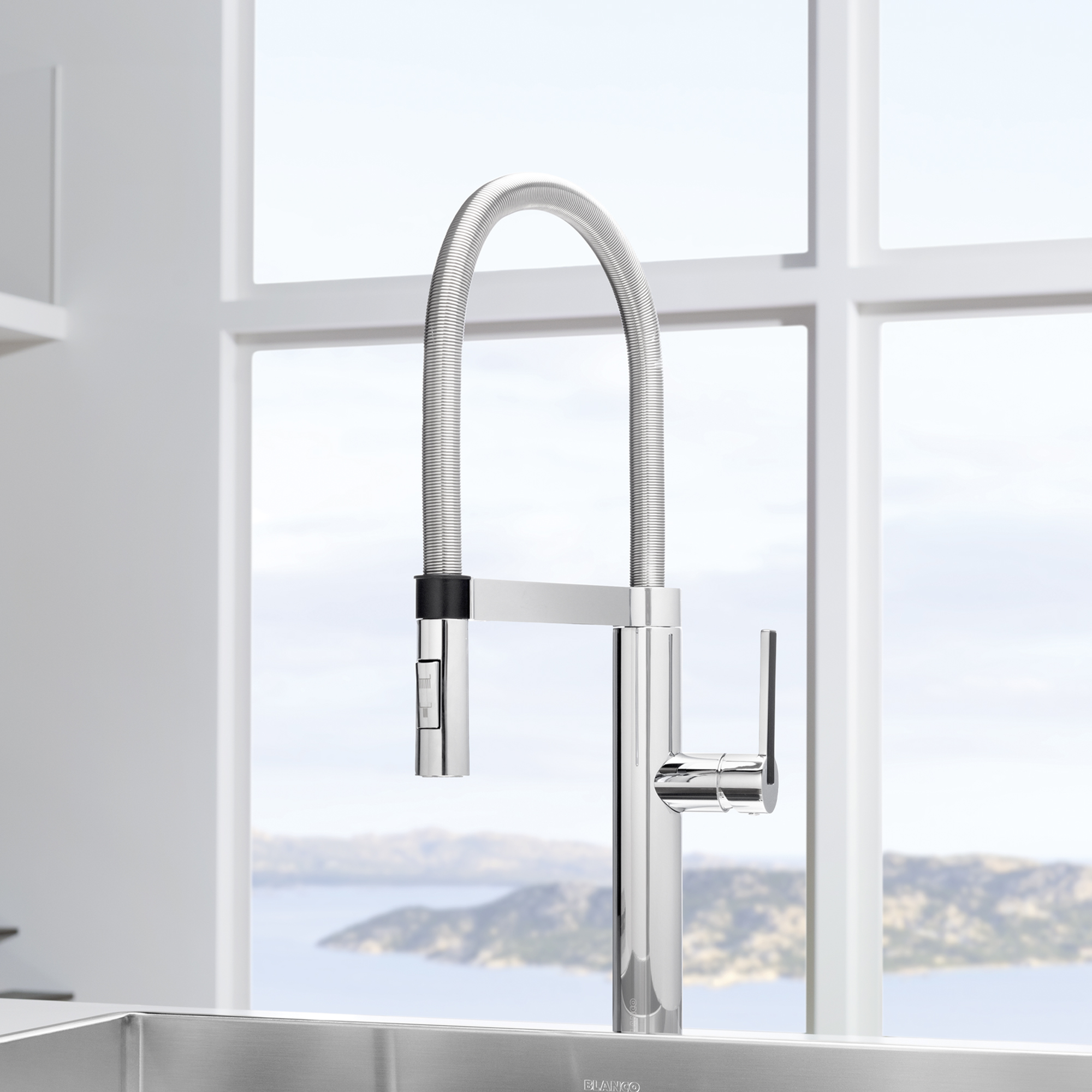 Blanco Blancoculina Semi-Pro Pull-Down Dual-Spray Kitchen Faucet 1.8 GPM - Chrome - Image 2