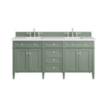 Brittany 72" Double Vanity, Smokey Celadon