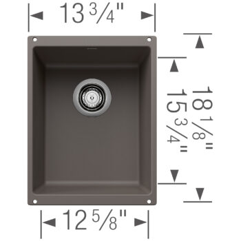 Blanco Precis SILGRANIT 13" Undermount Bar Sink - Volcano Gray - Image 3