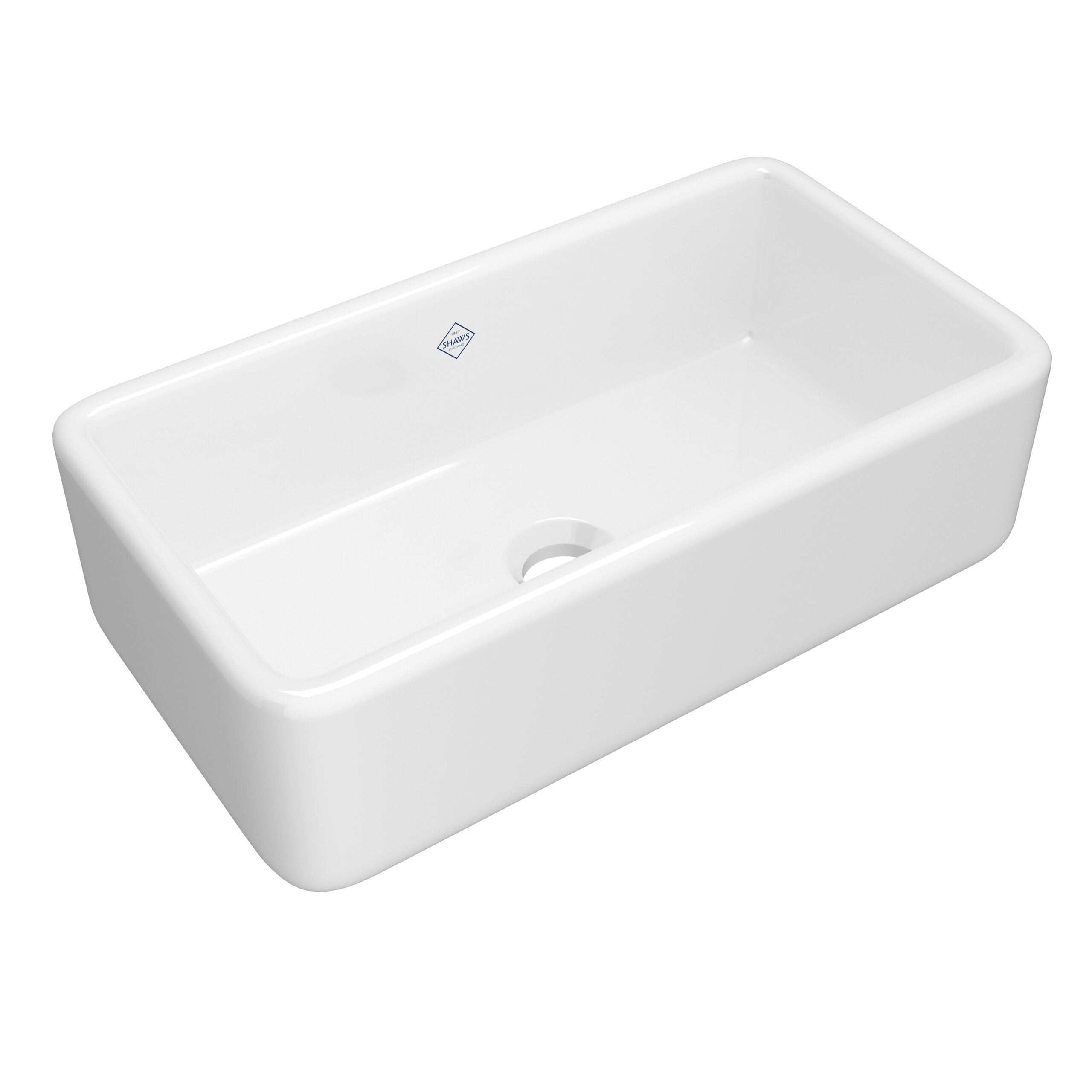 Shaws Lancaster™ 33" Single Bowl Farmhouse Apron Front Fireclay Kitchen Sink In White (WH)
