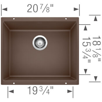 Blanco Precis SILGRANIT 21" Single Bowl Undermount Kitchen Sink - Café - Image 3