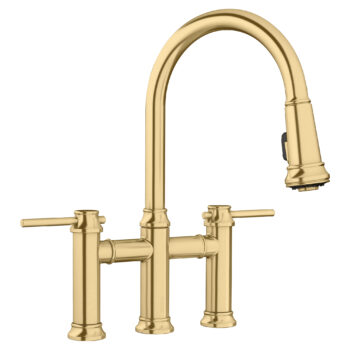 Blanco Empressa Pull-Down Dual-Spray Bridge Faucet 1.5 GPM - Satin Gold