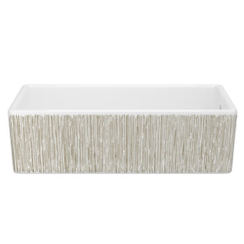 Shaws Shaker™ 36" Single Bowl Farmhouse Apron Front Fireclay Kitchen Sink With Lines Design In Lines Gold