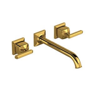 ROHL Apothecary™ Wall Mount Lavatory Faucet Trim In Unlacquered Brass