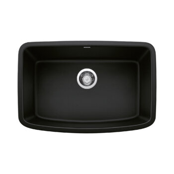 Blanco Valea SILGRANIT 27" Single Bowl Undermount Kitchen Sink - Coal Black