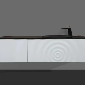 Wave 53 in White with Black Quartz Countertop
