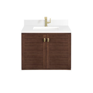 Amberly 30" Single Vanity, Mid-Century Walnut