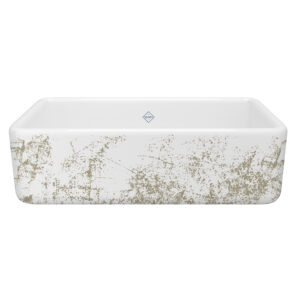 Shaws Lancaster™ 33″ Single Bowl Farmhouse Apron Front Fireclay Kitchen Sink With Metallic Design In Metallic Gold