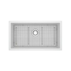 Riobel Fonsa™ 33″ Quartz Single Bowl Undermount Kitchen Sink In White