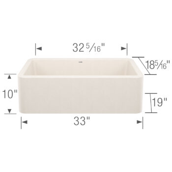 Blanco Ikon SILGRANIT 33" Single Bowl Apron-Front Farmhouse Sink - Soft White - Image 3