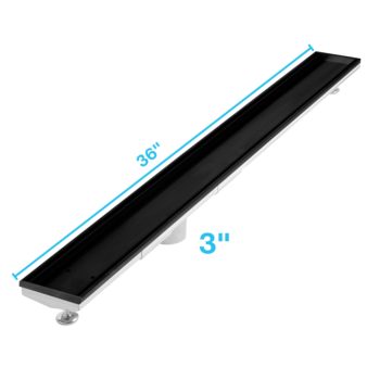 QM Delmar Series. 36" Adjustable Kit (3" High Flow outlet):  Mist (Tile-in) Line. Bronze