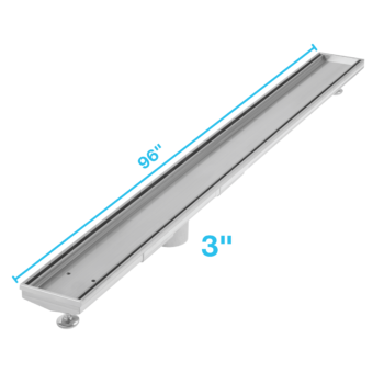 QM Delmar Series. 96" Adjustable Kit (3" High Flow outlet):  Mist (Tile-in) Line. Polished