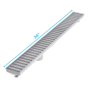 QM Delmar Series. 36″ Adjustable Kit (3″ High Flow outlet):  Wedgewire Line. Satin