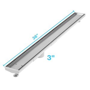 QM Delmar Series. 36″ Adjustable Kit (3″ High Flow outlet):  Mist (Tile-in) Line. Satin