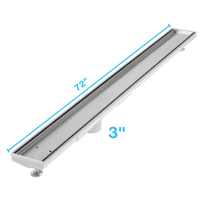QM Delmar Series. 72″ Adjustable Kit (3″ High Flow outlet):  Mist (Tile-in) Line. Satin