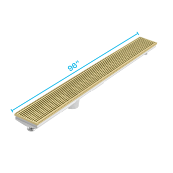 QM Delmar Series. 96" Adjustable Kit (2" outlet):  Wedgewire Line. Gold