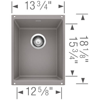 Blanco Precis SILGRANIT 13" Undermount Bar Sink - Metallic Gray - Image 3