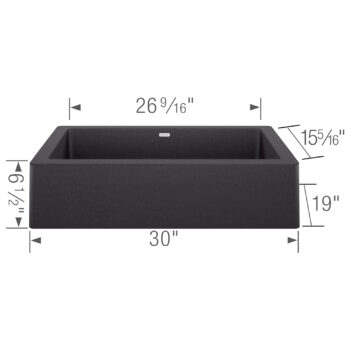 Blanco Vintera SILGRANIT 30" Single Bowl Apron-Front Farmhouse Sink - Anthracite - Image 3