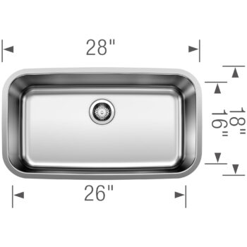 Blanco Stellar 28" Single Bowl Undermount Stainless Steel Kitchen Sink - Image 4