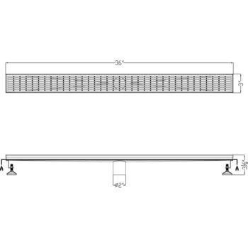 Dawn® Wheaton River Series - Linear Shower Drain 36"L In Polished satin - Image 2