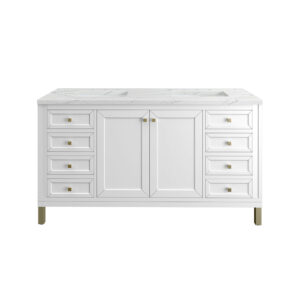 Chicago 60" Double Vanity, Glossy White