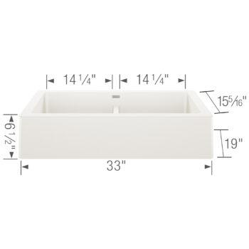 Blanco Vintera SILGRANIT 33" Double Bowl Apron-Front Farmhouse Sink - White - Image 3