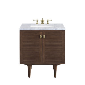 Amberly 30" Single Vanity, Mid-Century Walnut