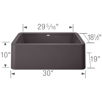 Blanco Ikon SILGRANIT 30" Single Bowl Apron-Front Farmhouse Sink - Cinder - Image 3