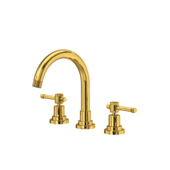 ROHL Campo™ Widespread Lavatory Faucet With C-Spout In Unlacquered Brass