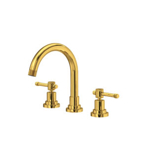 ROHL Campo™ Widespread Lavatory Faucet With C-Spout In Unlacquered Brass