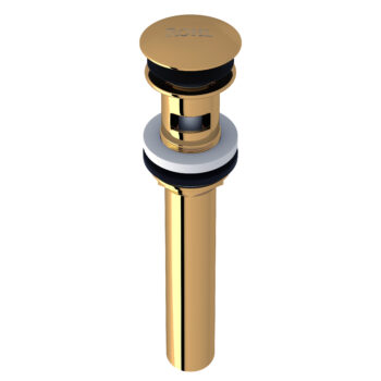 ROHL Lavatory Push Drain With Overflow In Unlacquered Brass
