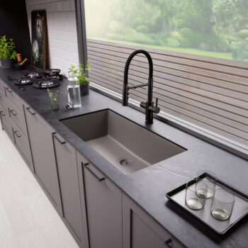 Blanco Precis SILGRANIT 32" Super Single Undermount Kitchen Sink - Volcano Gray - Image 5