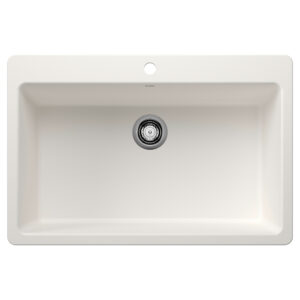 Blanco Liven SILGRANIT 33″ Super Single Dual Mount Kitchen Sink – White