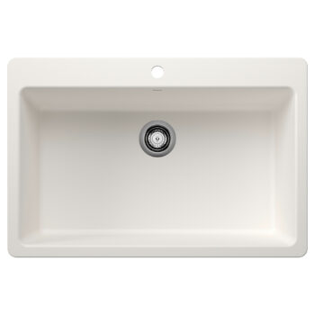 Blanco Liven SILGRANIT 33" Super Single Dual Mount Kitchen Sink - White