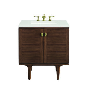 Amberly 30" Single Vanity, Mid-Century Walnut