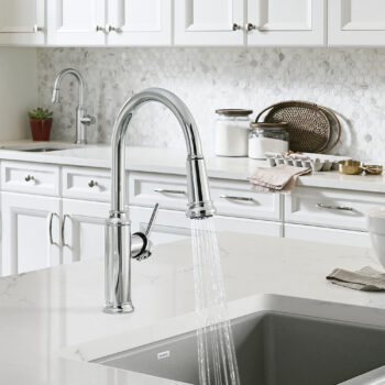 Blanco Empressa High Arc Pull-Down Dual-Spray Kitchen Faucet 1.5 GPM - Chrome - Image 2
