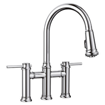 Blanco Empressa Pull-Down Dual-Spray Bridge Faucet 1.5 GPM - Chrome