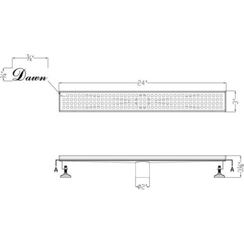 Dawn® Brisbane River Series - Linear Shower Drain 24"L In Polished satin - Image 2