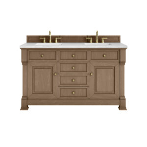 Brookfield 60" Double Vanity, Pecan