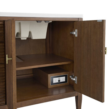 Myrrin 72" Double Vanity, Mid Century Walnut w/ 3 CM White Zeus Quartz Top - Image 9