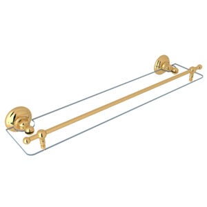 ROHL Wall Mount Towel Shelf In Italian Brass