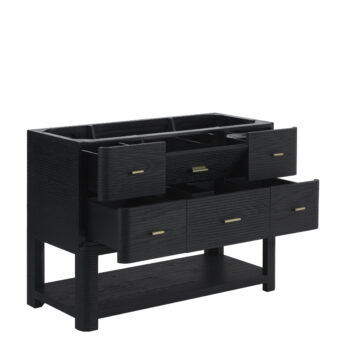 Lucian 48" Single Vanity, Carbon Oak w/ 3 CM Victorian Silver Quartz Top - Image 8